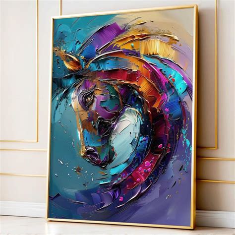 Feng Shui Inspired Lucky 7 Horse Art Print Attract Good Fortune .
